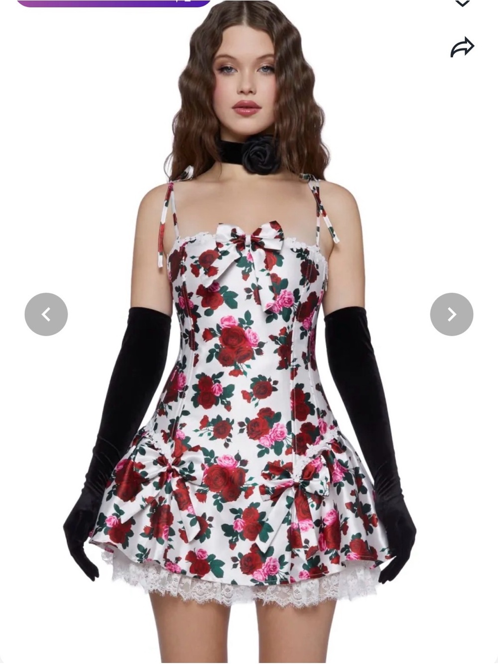 NWT Sugar Thrillz Scandal Sheet Taffeta Corset Mini Dress Rose Floral Large